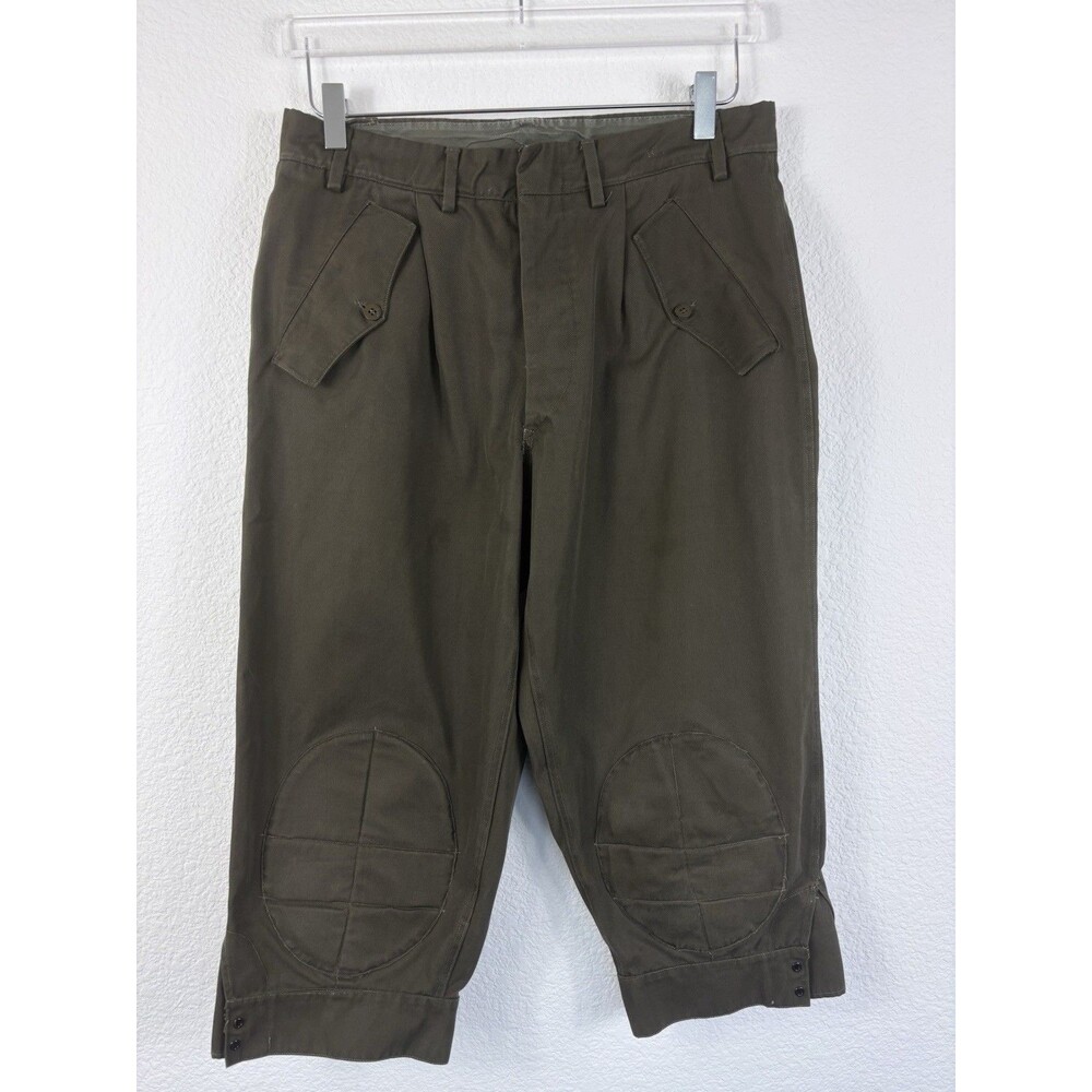 Vintage Italian Men’s Alpine Ski Knickers 30 Military Green Jorts Pants Padded